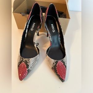 Mango heels snakeskin/animal print design
